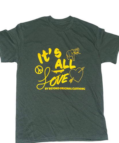 Green and Yellow It’s All Love Tee